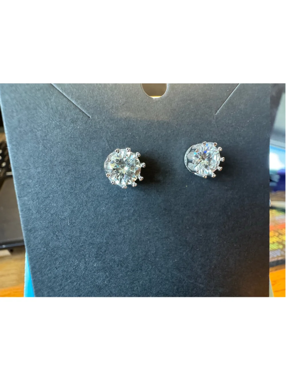 Moissanite Serling Silver 925 Stud Earrings & GRA Certificate - Brand New